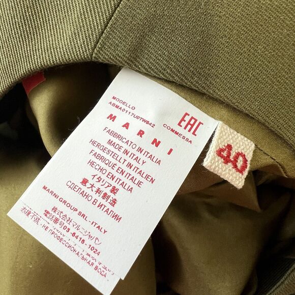 Marni Wool Gabardine Short Sleeve Dress In Leav Green Size 40 - Picture 8 of 13